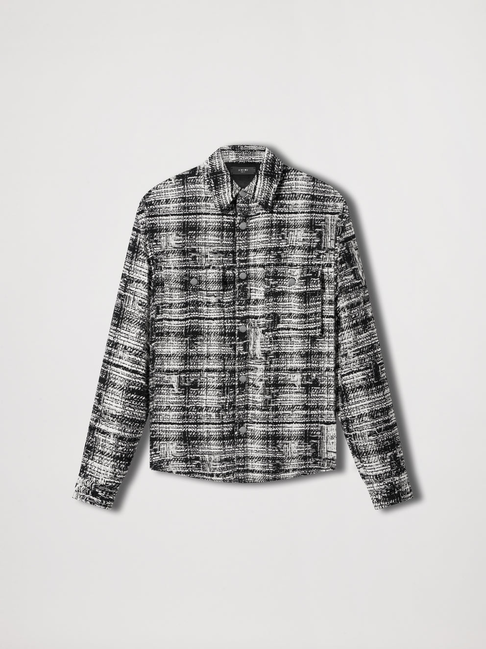 Pánské Svrchní Oblečení Amiri Tweed Polstrovaný Overshirt Černé Bílé | 79124-ZDXL